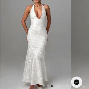 Chic Backless White Lace Dress